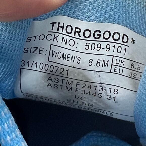 Thorogood AST Low Light Blue Lace Up Sneakers 509-9101 Women’s US 8.5 M
